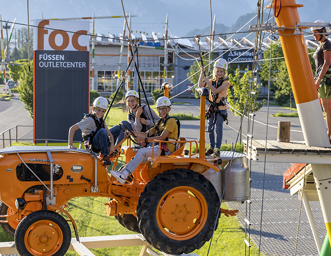 Hochseilgarten Füssen im Allgäu Ostallgäu Oberallgäu Kinder klettern Spaß Fun Indoor Outdoor Regenwetter Schlechtwetter