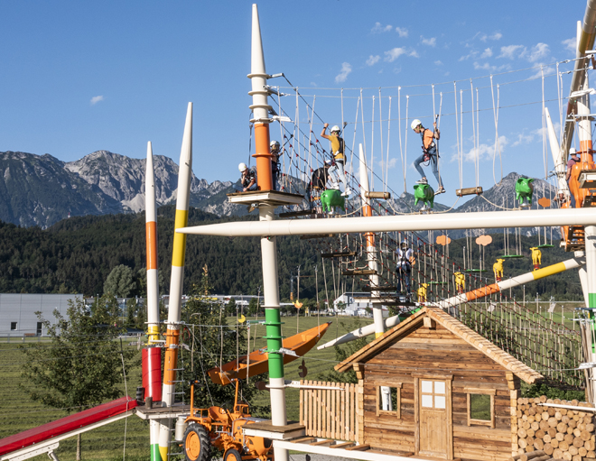 Hochseilgarten Füssen im Allgäu Ostallgäu Oberallgäu Kinder klettern Spaß Fun Indoor Outdoor Regenwetter Schlechtwetter